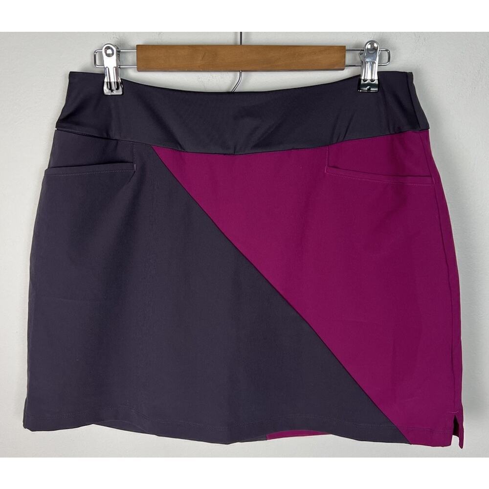 Adidas Colorblock Skirt Skort Noble Purple Magenta Pink Size Medium Stretch Golf